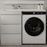 Style Line Тумба с раковиной Даллас 110 L Люкс Plus 3 ящика белая